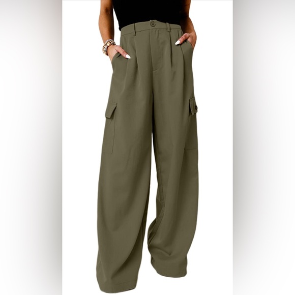 Dokotoo Pants - Dokotoo Women’s 12 High Waisted Wide Leg Cargo Pants 4 Pockets Baggy Casual NWT